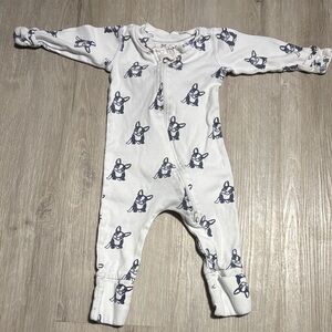 Monica + Andy Adorable Pug White and Gray Kids Footie